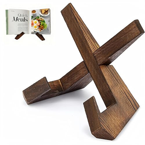 Kochgeschirrhalter aus Holz, Bücherständer, Rezepthalter, Kochbuchhalter für die Küche, Leseständer, Präsentationsständer für Bücher, Speisekarten, CDs