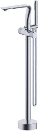 BiaoTeng Grifo de Pie para Bañera Exenta Latón Frio y Caliente Giratorio 360 Grifo Bañera y Ducha Cromo