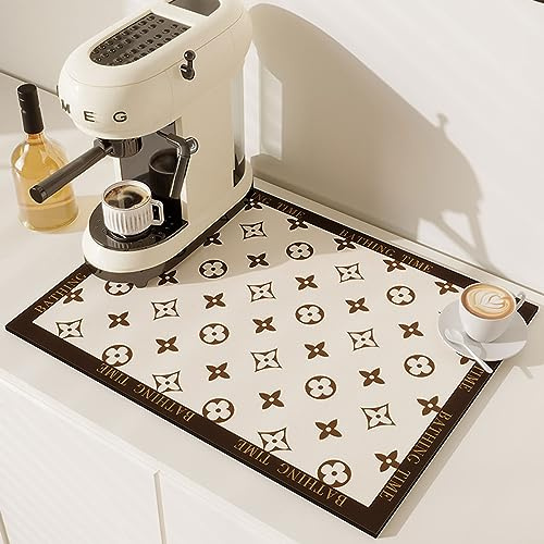Absorbent Coffee Mat - Super Absorbent Draining Mat for Kitchen Countertops and Bathroom, Easy to Clean, Waterproof, Anti-Slip, Ideal for Under Sinks