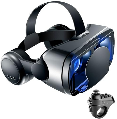 VR Brille, 3D Virtual Reality Headset Mit HD-Anti-Blaulicht-Linsen, VR Glasses Augenschutz Brille PC Unterhaltung, für iPhone Samsung Android 4,7–7,2 Zoll(A)