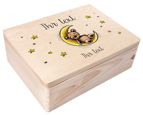 Creative Deco Personalisierte Geschenke Baby Holzkiste Spielzeugkiste | Wunschnamen | Spielzeug Aufbewahrung | Aufbewahrungsbox Kinder Spielzeugbox Geschenkkiste Geschenkbox Erinnerungsbox