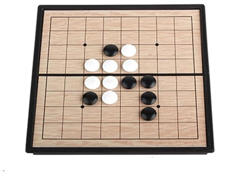 Schach Set Magnetisches Go-Schachspiel, tragbares Gomoku-Spiel mit einzelnen konvexen Kunststoffsteinen, Klassische chinesische Strategie for Kinder und Erwachsene Schachbrett(13 * 13 * 1.2cm)