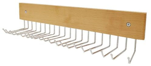 NiuLumea Gancho de almacenamiento montado en la pared para llaves y corbatas, organizador de madera de haya maciza con herrajes metálicos, diseño que ahorra espacio para entrada, dormitorio, oficina