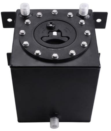 1Gallon 4L Aluminium Race Drift bränslecellstank Bränsleöverspänningstank utan nivåsändare RS-OCC046 Servostyrningsolja Behållare(Black)