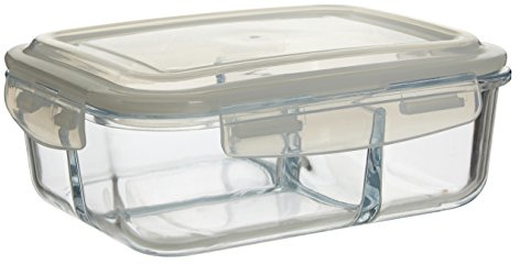 Premier Freska Glass Container, 3 Compartments, Airtight lid
