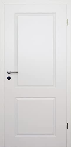HORI® Zimmertür Estella 2 Weißlack RAL9010 Röhrenspan Rundkante | Innentüre, Türblatt, passende für alle Standard Zargen mit DIN Größe I 1985 x 985 mm I DIN Rechts