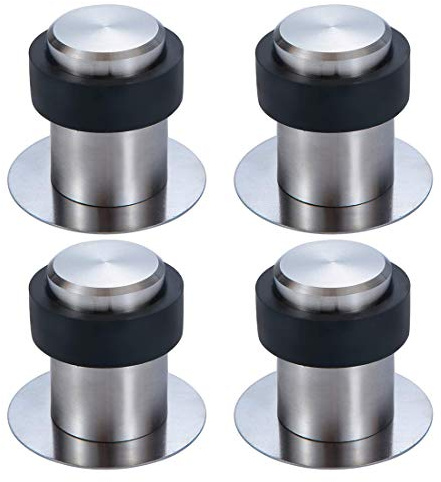 4 Stück Selbstklebender Türstopper, Schützen Sie Möbel und Wände vor Türklinken Türknäufen, Edelstahl Türpuffer für alle Türen mit Gummi-Stoßfänger