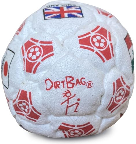 DIRTBAG 32 Panel Footbag, Flying Clipper Original Design, Sand Filled, Premium Quality, Machine Washable - Soccer Style.