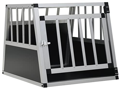 vidaXL Cage pour Chien, Niche pour Chien avec Porte Unique, Chenil Transparent pour Chiens Convient pour le Coffre de la Voiture, Caisse de Transport pour Chiot Portable