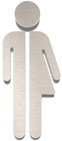Edelstahl WC-Schild divers - selbstklebend & pflegeleicht - Design Toiletten-Schild unisex SD-06-E