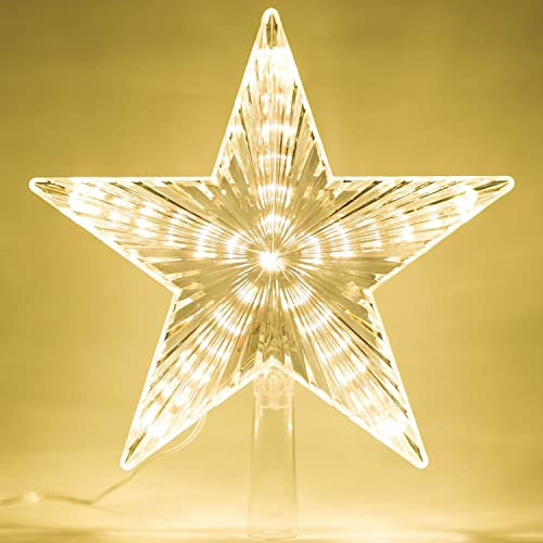 Weihnachtsbaum Stern,LED Stern Weihnachtsbaum Topper,Weihnachtsbaumspitze Topper Star,Funkelnden Sterne,Topper Lichter,Baumkronen Lampe,Weihnachtsbaumspitze Dekoration,Weihnachten Dekoration LED