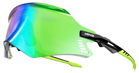 KAPVOE Cycling Glasses MTB Sport Sunglasses Mountain Bike Riding Motorcycle BMX Men Women Red Black 07