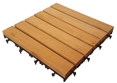 baldosa de tarima en madera teca con clic