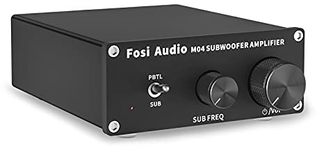 Fosi Audio M04 Amplificador de subwoofer para Cine en casa Monocanal Digital Clase D Amplificador de Potencia Integrado para Altavoces pasivos Subwoofer clasificado 100W MAX
