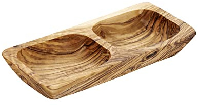 APS Cuenco de olivo: 17,5 x 8,5 cm, altura: 2,5 cm, madera de olivo 0,15 litros (cada pieza es única. El color y las vetas pueden variar)