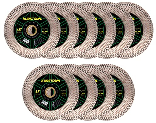 KURSTOL Hoja de sierra de diamante para azulejos - 10 pcs Disco de corte de diamante de doble 4.5/115mm,amoladora de ángel,7/8-5/8para cortar y moler baldosas de cerámica,porcelana,granito,mármol