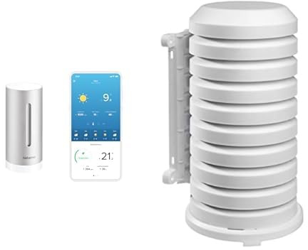 Netatmo Module Additionnel Intérieur pour la Station Météo Netatmo & TFA Dostmann Housse de Protection pour émetteur extérieur, 98.1114.02, Facile à Monter, Blanc, 10,2 x 9,5 x 17,5 cm
