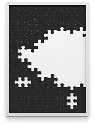 Pusselram 36 x 49 cm lämplig för Ravensburger 100 200 300 500 (vit) aluminiumram