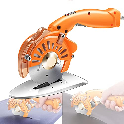 Cutter Rotatif électrique, Ciseaux électriques Tissu 27Mm, Coupe Multicouche, pour Tissu, Cuir Et Tapis, Livré avec des Lames Rechange, des Pierres à Aiguiser Et Plus Encore,125C-220V