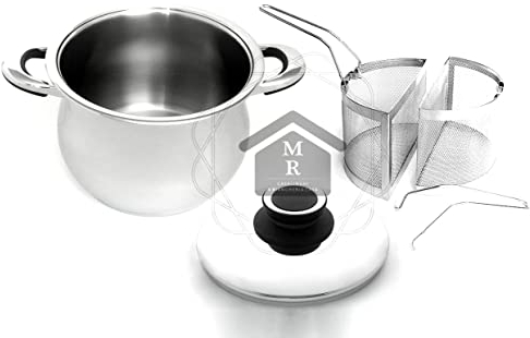 Generico Set CUOCIPASTA Doppio CESTELLO Acciaio Inox 18/10 Linea Saturno