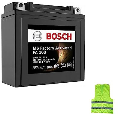 Kompatibel mit Piaggio Skipper LX 125 ab Baujahr 1998 bis 1999 Akku Bosch YB9-B FA103 bereits, versiegelt aktive Batterien 9 Ah Ampere 12 Volt 136 x 76 x 34 mm