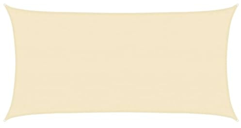 HIGSOSE Voile d'ombrage Rectangulaire Crème 3x6 m PEHD Respirant 90% de Protection Contre UV Parasol de Patio Créez Petit Abri Tous Espaces d'extérieur pour Jardin Terrasse Balcon