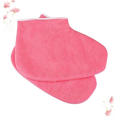 Calcetines de Cera para Pies, 1 Par, Tejido Rojo para Terapia | Salón Profesional, Conserva el Calor Parafina, Absorción de Humedad Optimizada