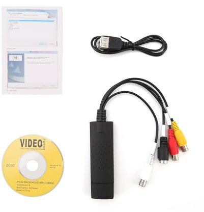 Yuehuamech Video Grabber USB 2.0 Dispositivo di acquisizione audio USB Convertitore di acquisizione video da VHS a convertitore digitale Adattatore video Audio Video Digitalizza Convertitore
