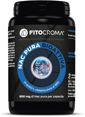 NAC n-acetil-cisteina 600mg, 210 capsule, NAC 600 Integratore Antiossidante, Sintesi Glutatione Forte, Proprietà Difese Immunitarie, Mucolitico Fluidificante