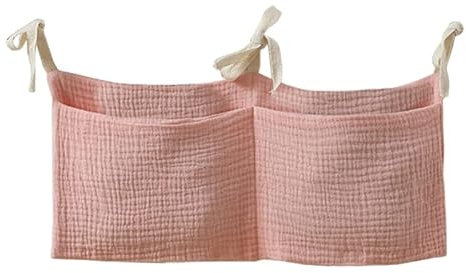 Bolsa organizadora for colgar en la cama Bolsa de almacenamiento for colgar en la cama Bolsas de almacenamiento for colgar en la cama Organizador de cuna for recién nacidos de algodón Bolsillo for pañ