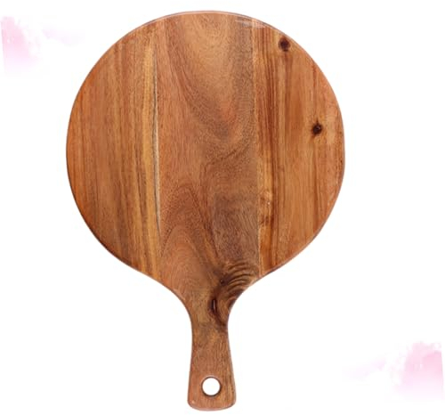 Ciieeo Wooden Pizza Board Tray Round Shaped Serving Board for Dishes As Chopping for Pizza and Bread The Table