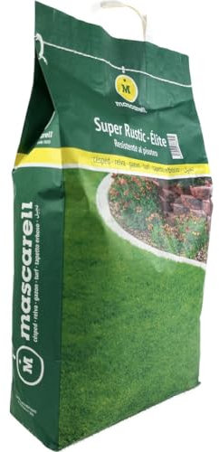 Mascarell Semillas, SUPER RUSTIC-ELITE, Semillas de Césped, Verde y Duradero, Compacto y Resistente