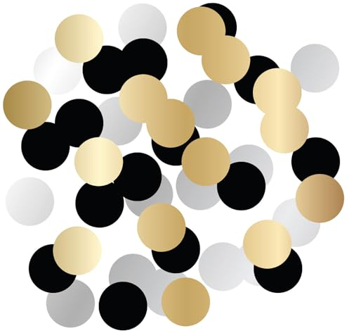 Folat Compleanno Decorazioni Nero Oro Argento Coriandoli-Forma di fiore-Shining Glam-100 pezzi, Multicolore, 25051