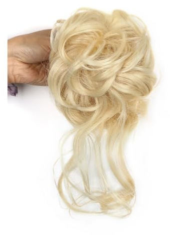 Qixfyze Unordentliches Dutt-Haarteil, Haarteil mit Klammer Haarschmuck Damen Pferdeschwanz Haarteil Gewelltes Lockiges Chignon-Pferdeschwanz-Haarteil für den Täglichen Gebrauch(3#)
