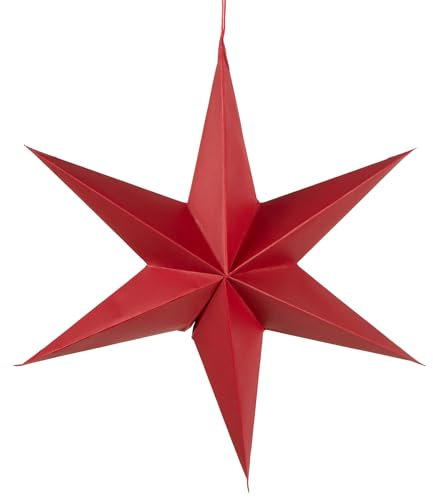 Logbuch-Verlag Étoile de Noël rouge en papier - Décoration de Noël - Décoration de porte - Étoile en papier - Rouge foncé - Décoration de fenêtre - 28 cm