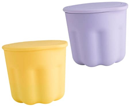 CANIGHT 2sets Makeup Brush Cleaning Bowl Silicone Brush Rinsing Container for Easy Makeup Tool Care Includes for Sponges Eggs and More