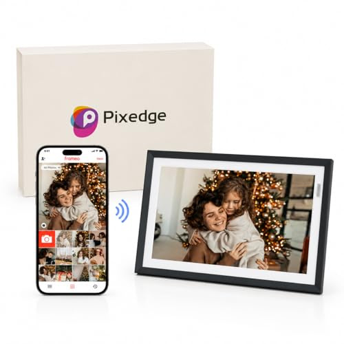 Frameo 10.1 in Smart WiFi Digital Photo Frame Electronic Picture Frame Slideshow Send Photos,32GB Ultra-Large Storage High Definition Display IPS Touch Screen Picture Frame