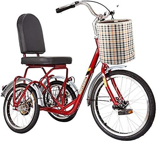 Lastdreiräder für Erwachsene, Kreuzfahrräder, 50,8 cm (20 Zoll), für Erwachsene, Dreiräder, 3 Räder, Fahrräder mit Einkaufskorb hinten vorne für ältere Menschen, Männer, Männer