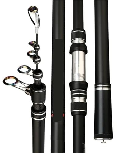 EKalgretrA Stipprute Teleskop-Angelrute 2,7/3,0/3,6/4,2/4,5/5,0 m Distanzwurfrute Spinnkraft 5–300 g Surfcasting Carbon Baitcasting-Rute Teleskopangel(5.0m)