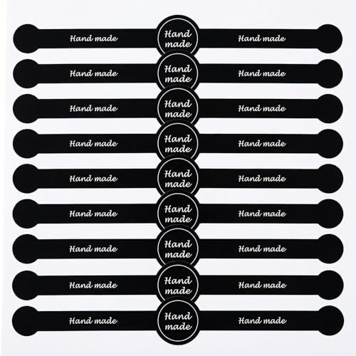 100Pcs 20 Sheets Handmade Food Baking Seal Stickers Self Adhesive Bakery Stickers Food Retail Package Sticker Long Label Sealing Stickers Gift Wrapping Tamper Evident Seal Decorative Labels