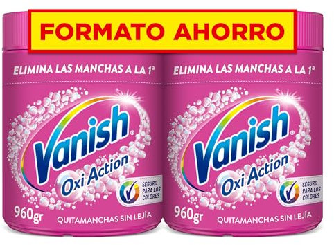 Vanish Oxi Action - Quitamanchas para Ropa Blanca y de Color, en Polvo, Sin Lejía - Pack de 2 x 960 g
