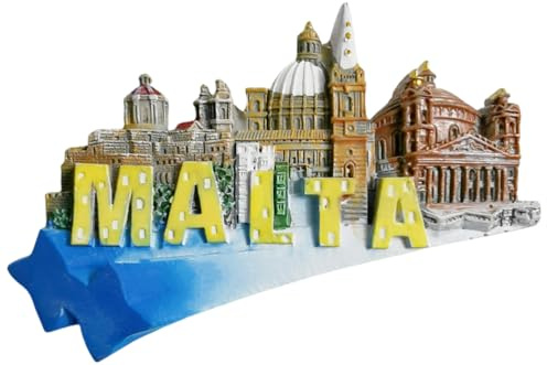 Calamita da frigorifero Malta souvenir da viaggio, magnete decorativo 3D dipinto a mano, collezione artigianale