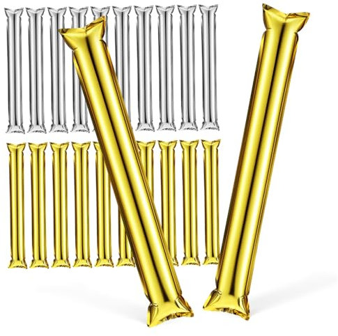 GARIOUANS 24pcs Inflatable Cheerleading Sticks Noise Maker for Sports Games Pom Poms Party Favors