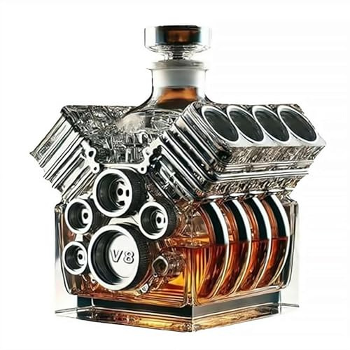 Botella de whisky de semi camión, decantador de licor de vidrio en forma de camión con tapa hermética, divertida botella de alcohol en forma de coche para hombres, regalo único para conductor o