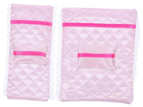 Abaodam Puppenbettwäsche Set Teilig Niedlichen Puppenmuster Bettwäsche Garnitur für Puppen Waschbar Geeignet für Puppenhaus Schlafzimmer Zubehör