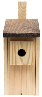 WOODYGIFT Nistkasten für Vögel für draußen wetterfest – Massives Vogelhaus aus Holz zum Aufhängen – Sicherer Brutkasten für Meisen & Spatzen mit 32 mm Einflugloch (Braun)