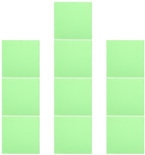 Healifty 10pcs Double-sided Musical Instrument Cleaning Cloths for Guitar, Bass, and Piano – Soft Reusable Polishing Cloths in Green for Instrument Care and Maintenance