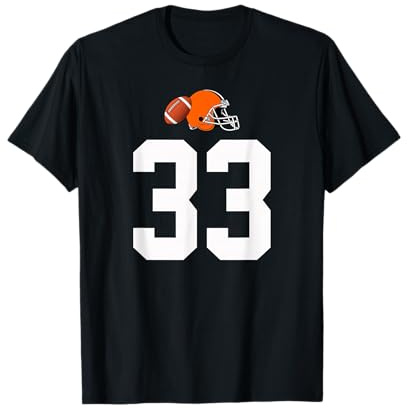 Americano Fútbol Casco Estilo Vintage Número 33 Camiseta