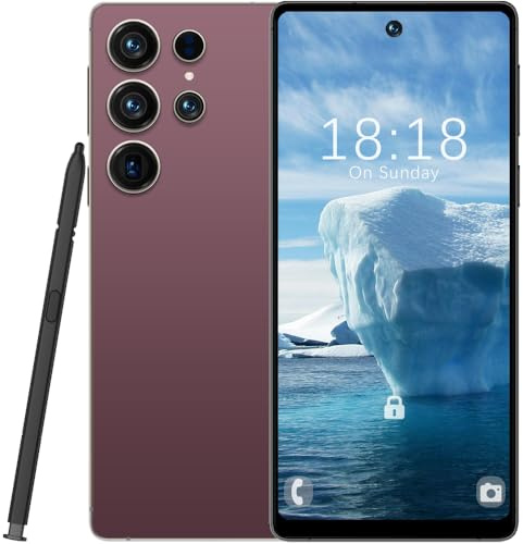 viqee Android Smartphone 8+256GB | 6,8 HD-Bildschirm, 4500 mAh & 21+8 MP Kamera | Simlockfrei mit Dual-SIM, Face ID & OTG - Günstig ohne Vertrag,Roségold