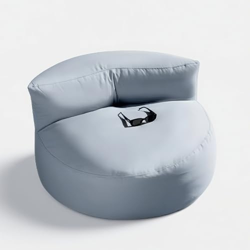 Copertura impermeabile per poltrona sacco (senza imbottitura), portatile, per esterni, morbida, per adulti, spiaggia, giardino, salotto, piscina, campeggio, colore blu polvere